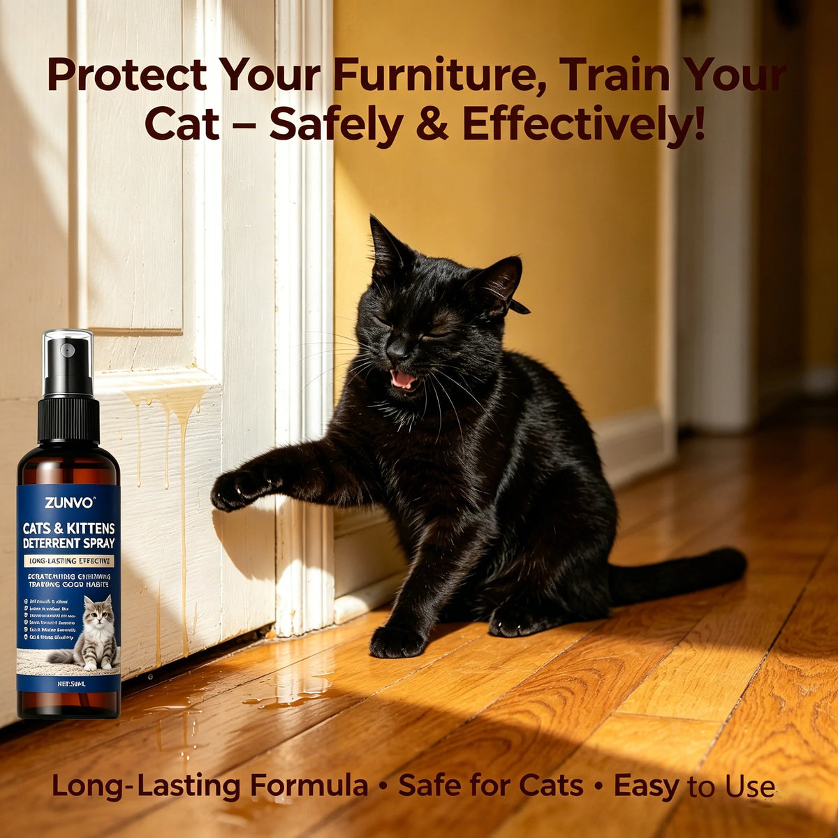 Spray Repelente para Gatos – Anti-Arranhões e Anti-Mastigão Seguro para Filhotes