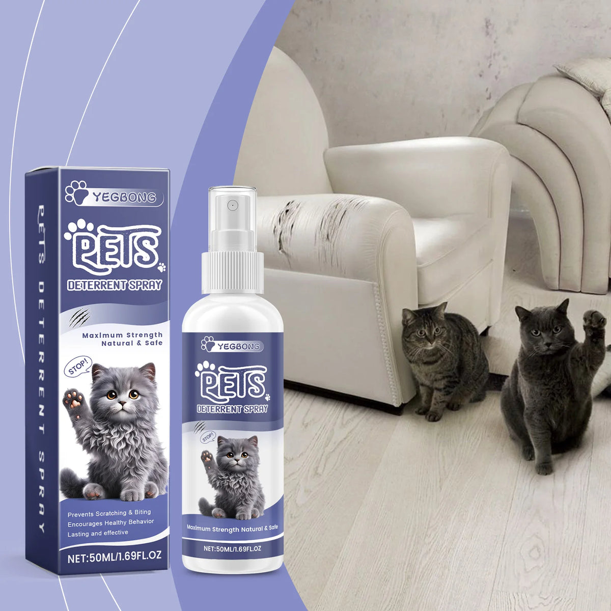 Spray Repelente para Gatos – Protege Móveis de Arranhaões e Mordidas
