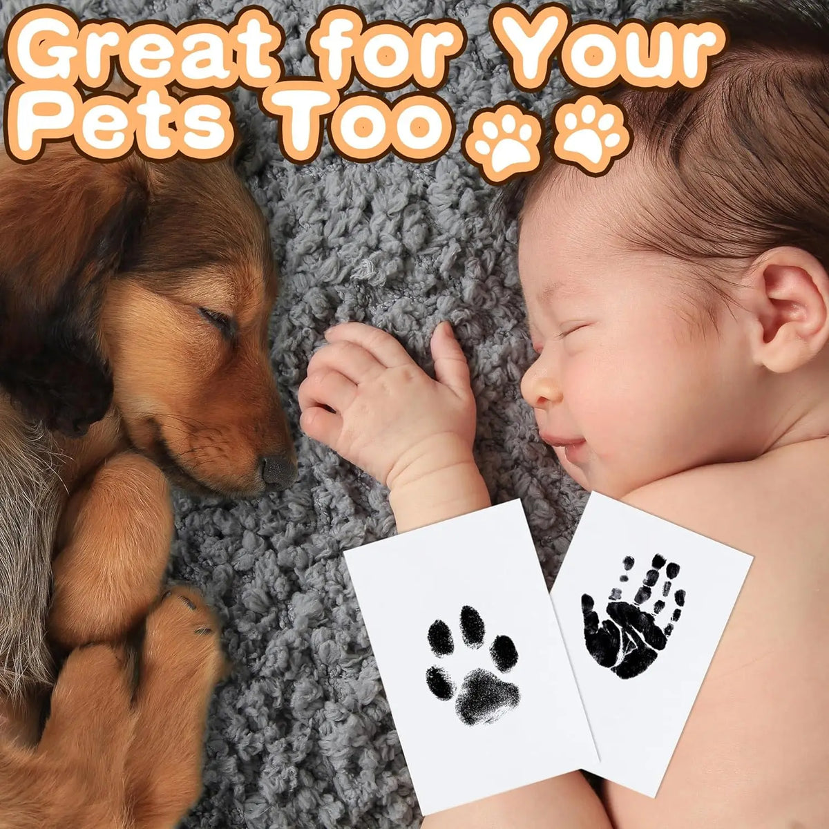 Kit de Impressão de Patas e Nariz para Cães e Gatos – Lembrança DIY sem Tinta