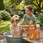 Shampoo Anti Pulgas e Carrapatos para Cães e Gatos — Extratos Naturais e Limpeza Profunda