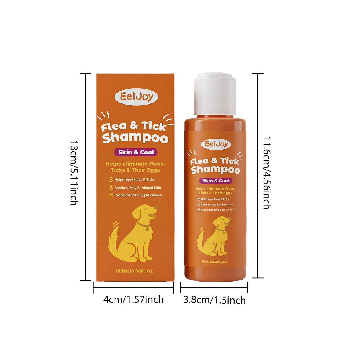 Shampoo Anti Pulgas e Carrapatos para Cães e Gatos — Extratos Naturais e Limpeza Profunda